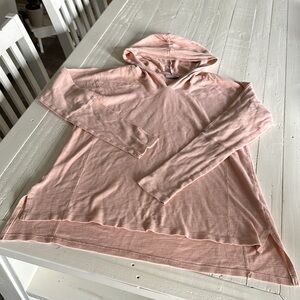 Columbia sportswear company Med, long sleeve, hooded, ribbed, pink blush shirt